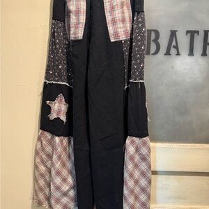POL Black and Plaid Wide Leg Pants